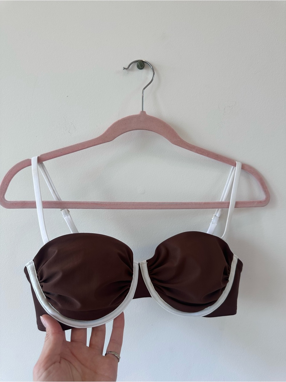 Wild Fable Brown Bikini Top with White Trim - Picture 4 of 4